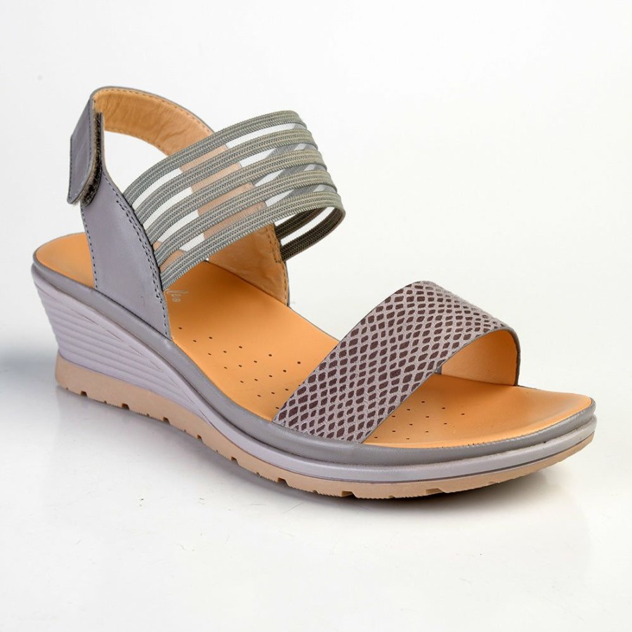 * Soft Style By Hush Puppies Pomona Wedge Sandals Grey New Soft Style By Hush Puppy Wedges