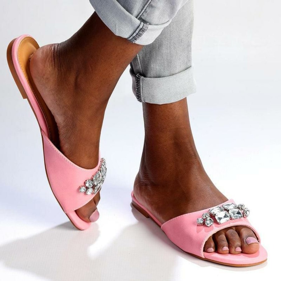 * Madison Gail Vinyl Flat Slip On Pink Reasonable Price Madison Heart Of New York Sandals