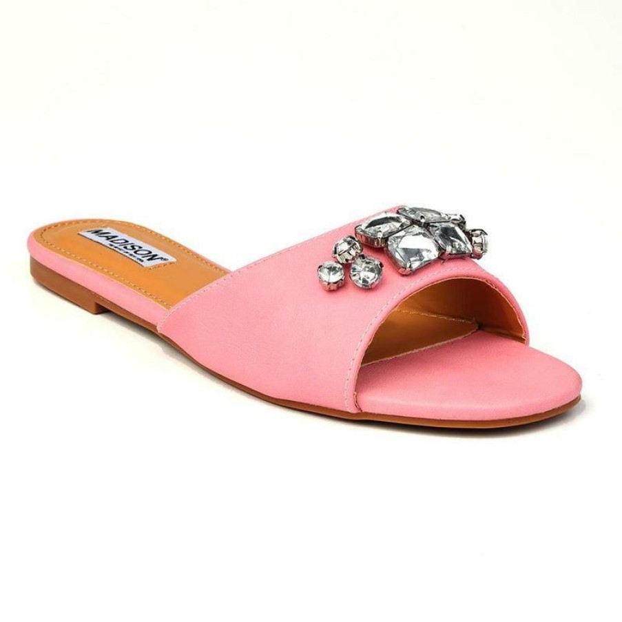 * Madison Gail Vinyl Flat Slip On Pink Reasonable Price Madison Heart Of New York Sandals