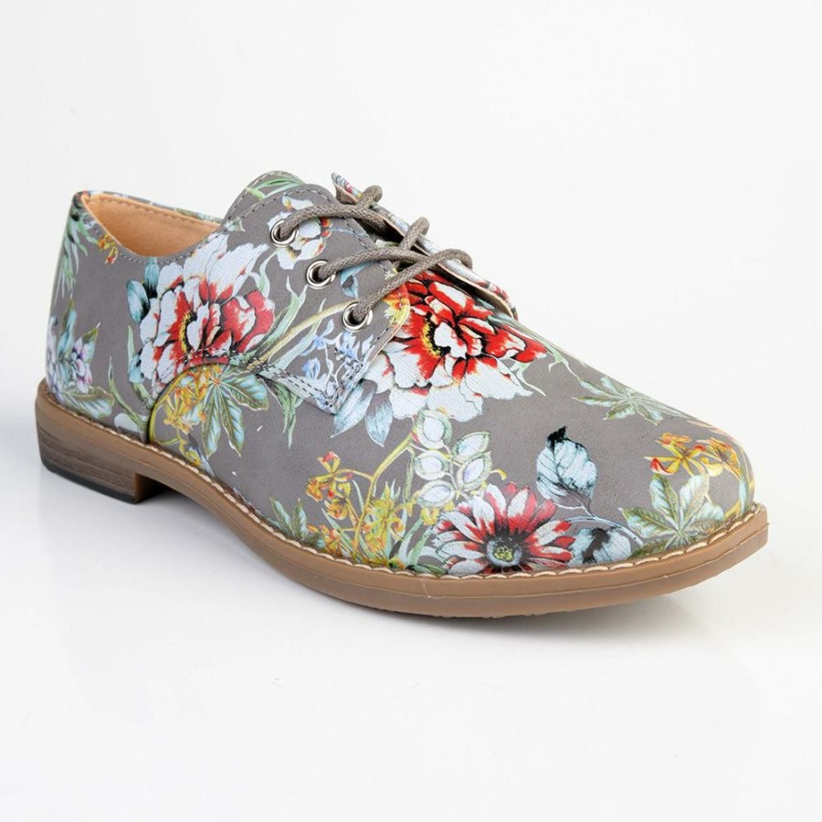 * Soft Style By Hush Puppy Tyler Floral Grey Lower Price Brogues