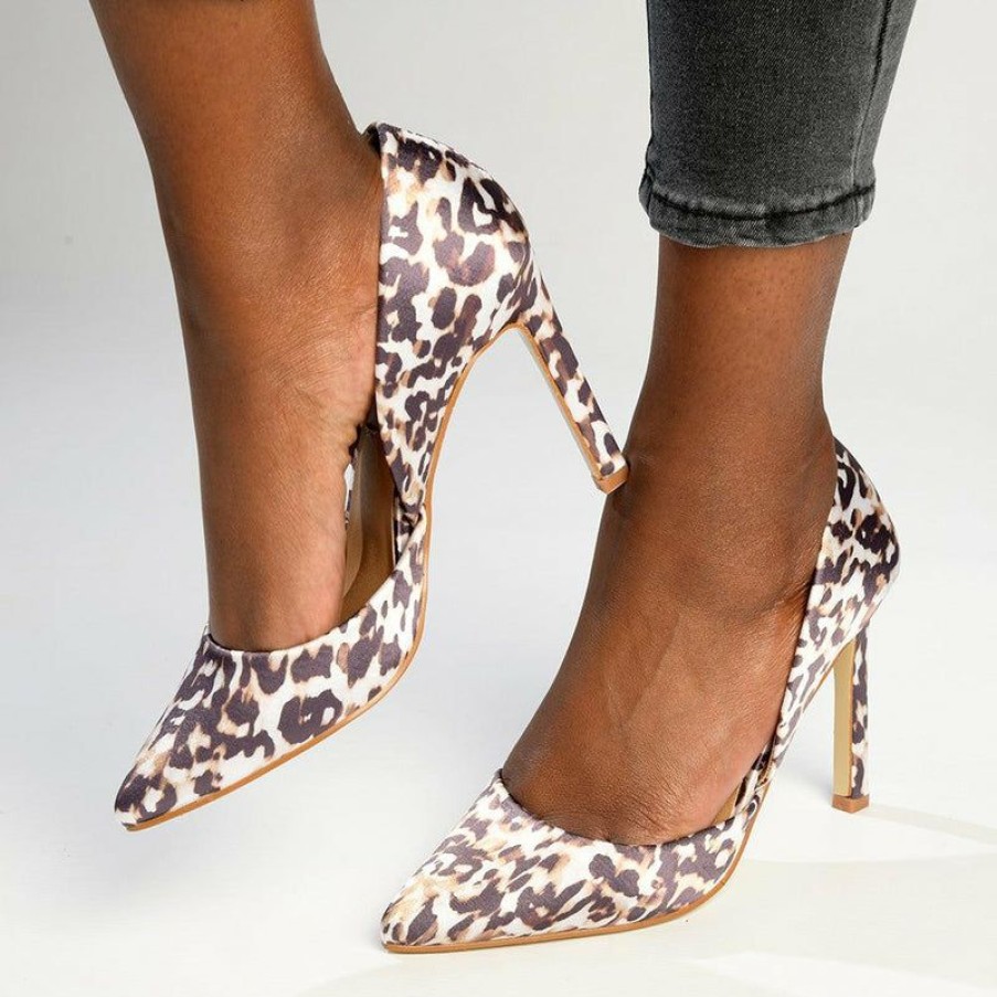 * Madison Lia Open Waist Court Heels Leopard Exclusive Design Madison Heart Of New York Heels