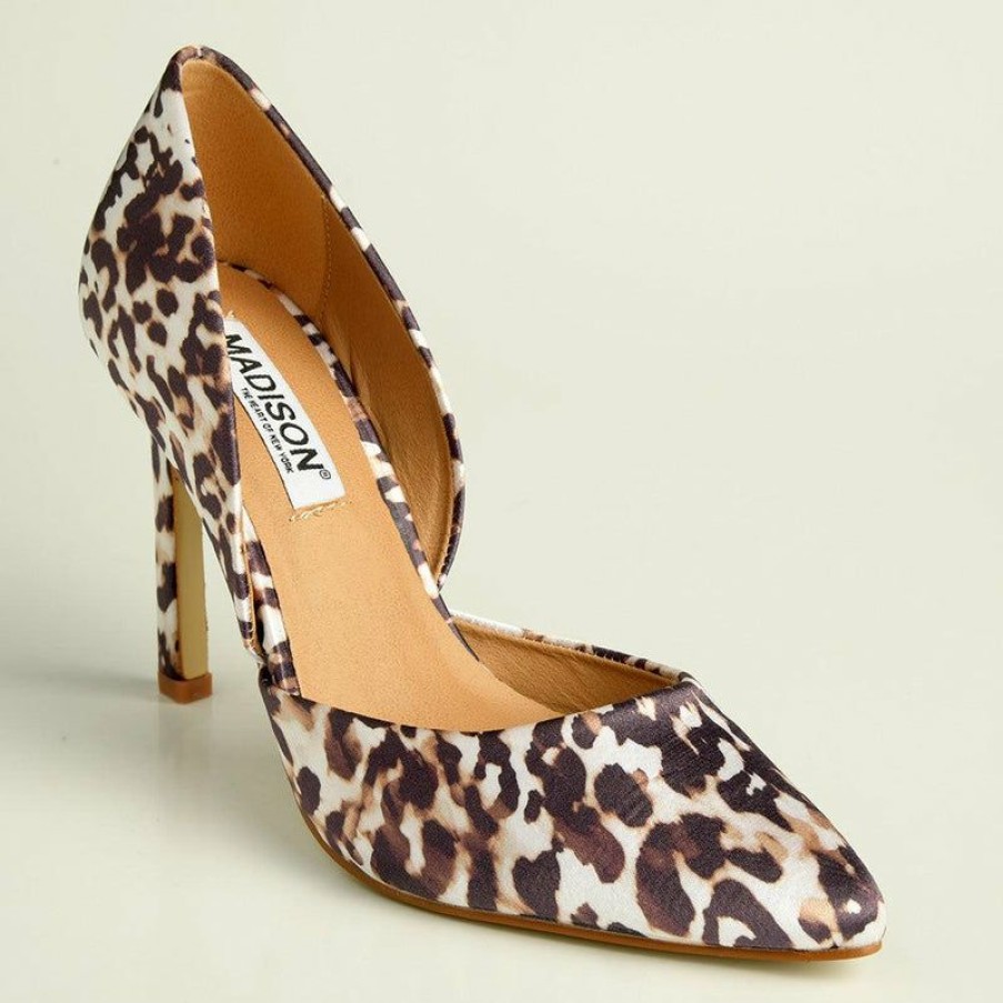 * Madison Lia Open Waist Court Heels Leopard Exclusive Design Madison Heart Of New York Heels