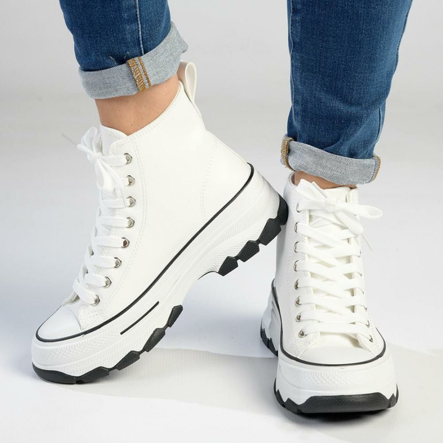 * Madison Hi-Cut Sabrina Sneakers White Excellent Madison Heart Of New York Sneakers