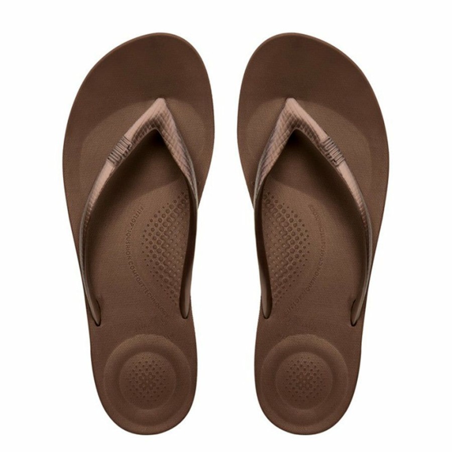 * Fit Flop Iqushion Ergonomic Flip Flops Bronze With Discount Slippers & Flats