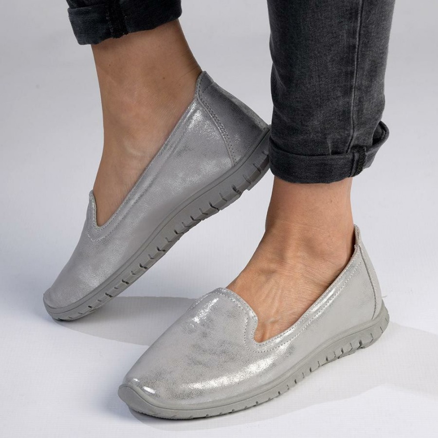 * Soft Style By Hush Puppy Nan Slip On Loafer Silver Hot Selling Brogues