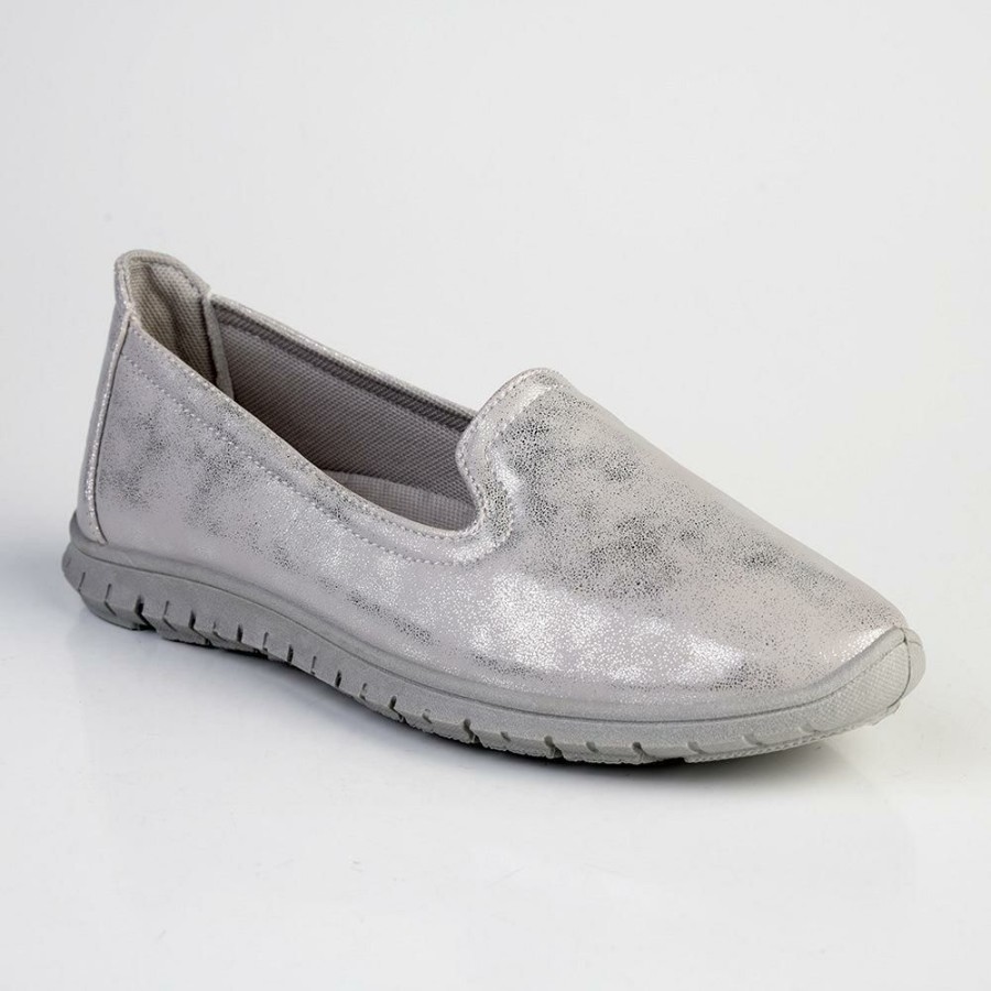 * Soft Style By Hush Puppy Nan Slip On Loafer Silver Hot Selling Brogues