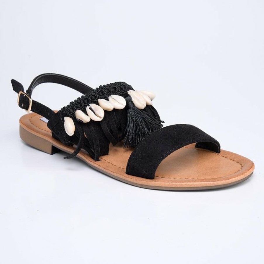 * Madison Carter Fringe Sandals Black Top Selling Madison Heart Of New York Sandals