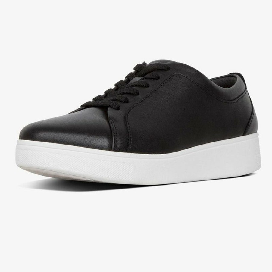 * Fit Flop Rally Leather Sneaker Black/White 100% Guarantee Sneakers