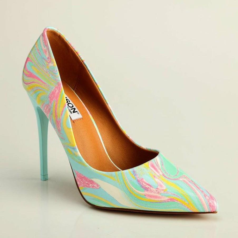 * Madison Bianca High Stilletto Court Pastel Multi New Madison Heart Of New York Heels