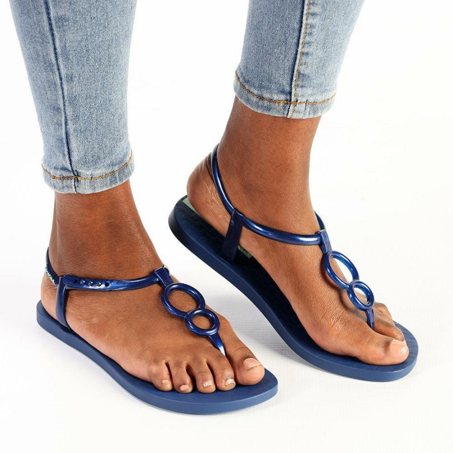 * Ipanema Modern Thong Sandals Blue Sale Slippers & Flats