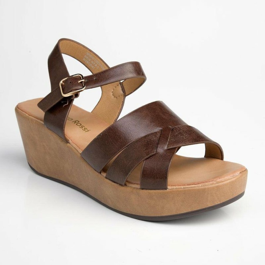 * Franco Rossi Emily Wedge Sandals Tan Best Sale Wedges