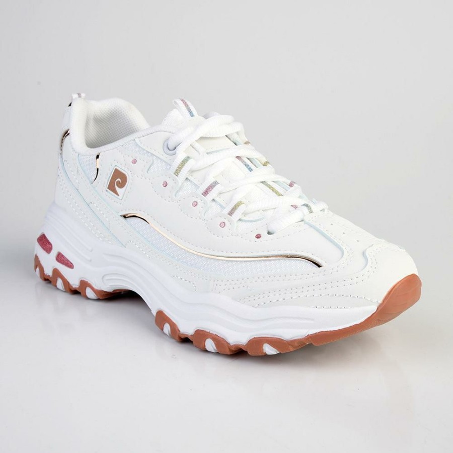 * Pierre Cardin Sirene Lace Up Sneaker- White/Rose Gold Top Selling Sneakers