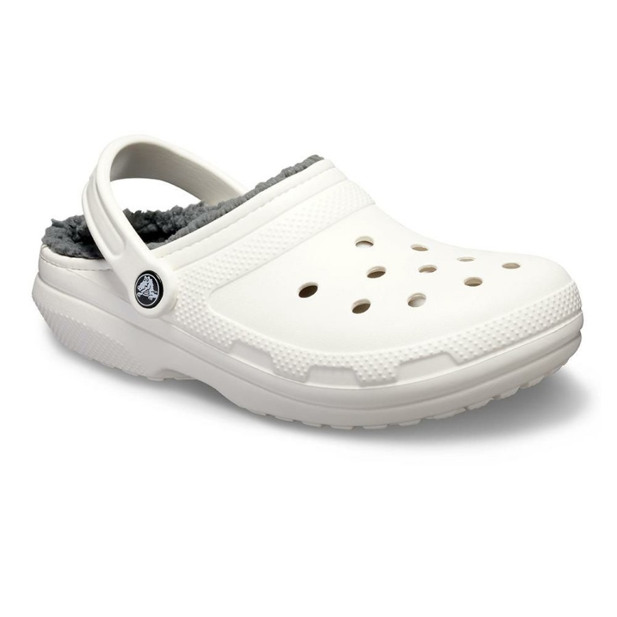 * Crocs Classic Lined Clog White/Grey Crazy Deals Slippers & Flats