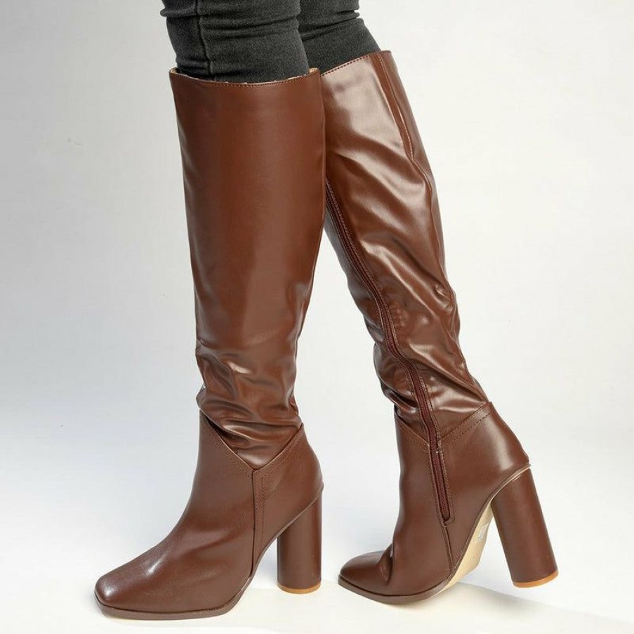 * Madison Gilly Long Boots Chocolate Excellent Madison Heart Of New York Boots