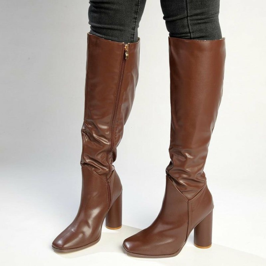 * Madison Gilly Long Boots Chocolate Excellent Madison Heart Of New York Boots