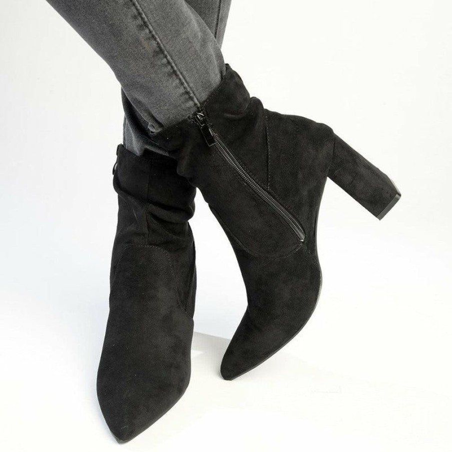 * Madison Andi Rouched Block Heel Ankle Boot Black Crazy Deals Madison Heart Of New York Boots