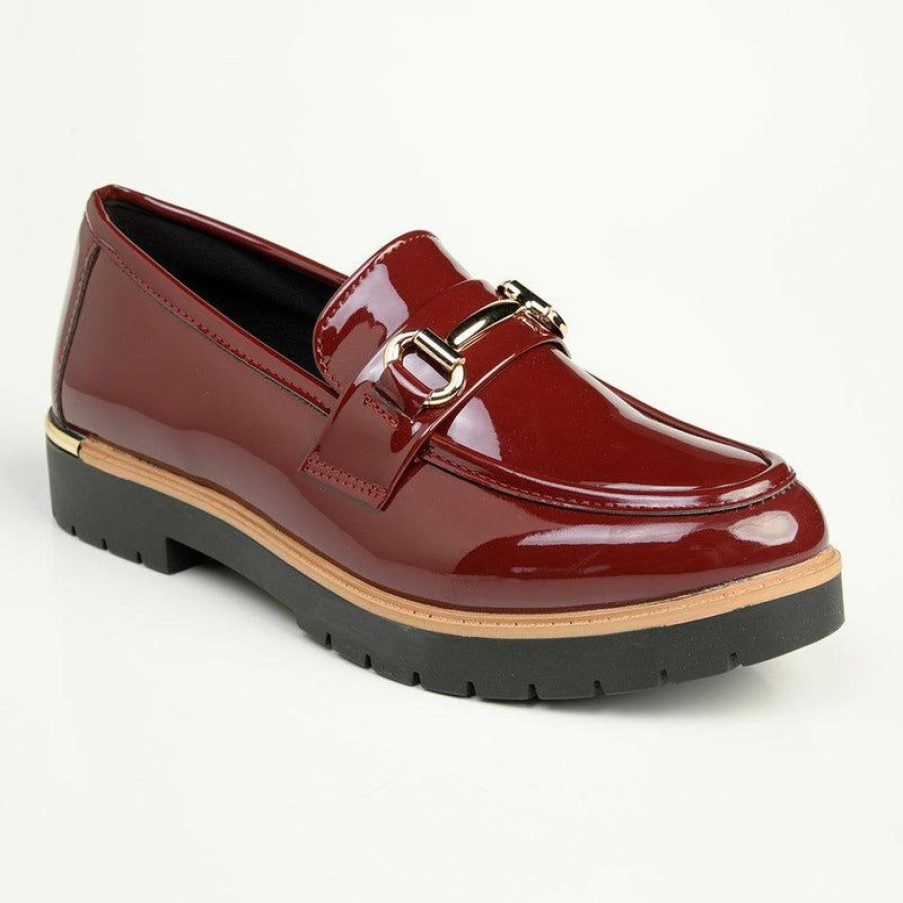 * Madison Benji Loafer With Chain Detail Burgundy Hot Selling Madison Heart Of New York Brogues