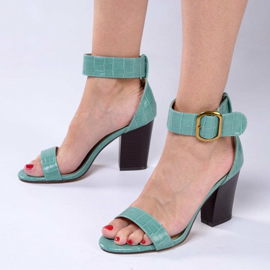 * Madison Allan Ankle Strap Sandal Sage Closeout Sale Madison Heart Of New York Heels