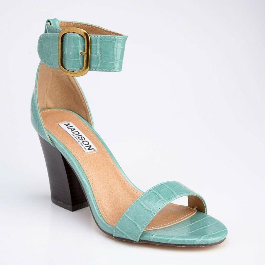 * Madison Allan Ankle Strap Sandal Sage Closeout Sale Madison Heart Of New York Heels