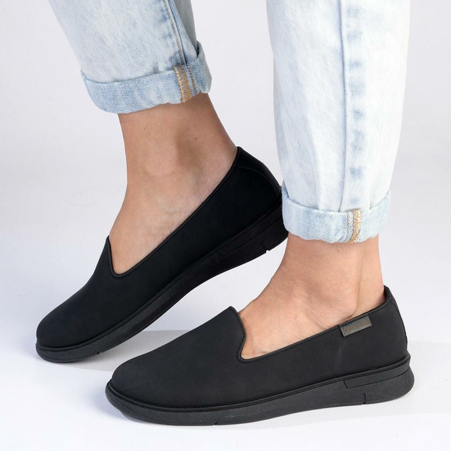 * Pierre Cardin Lynette Casual Slip On- Black Mono Best Price Brogues