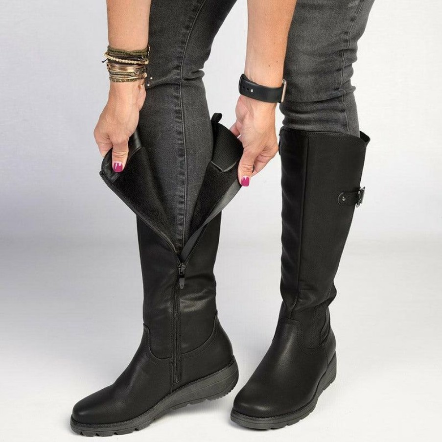 * Soft Style By Hush Puppy Osvalda Rider Boot Black Discount Store Boots