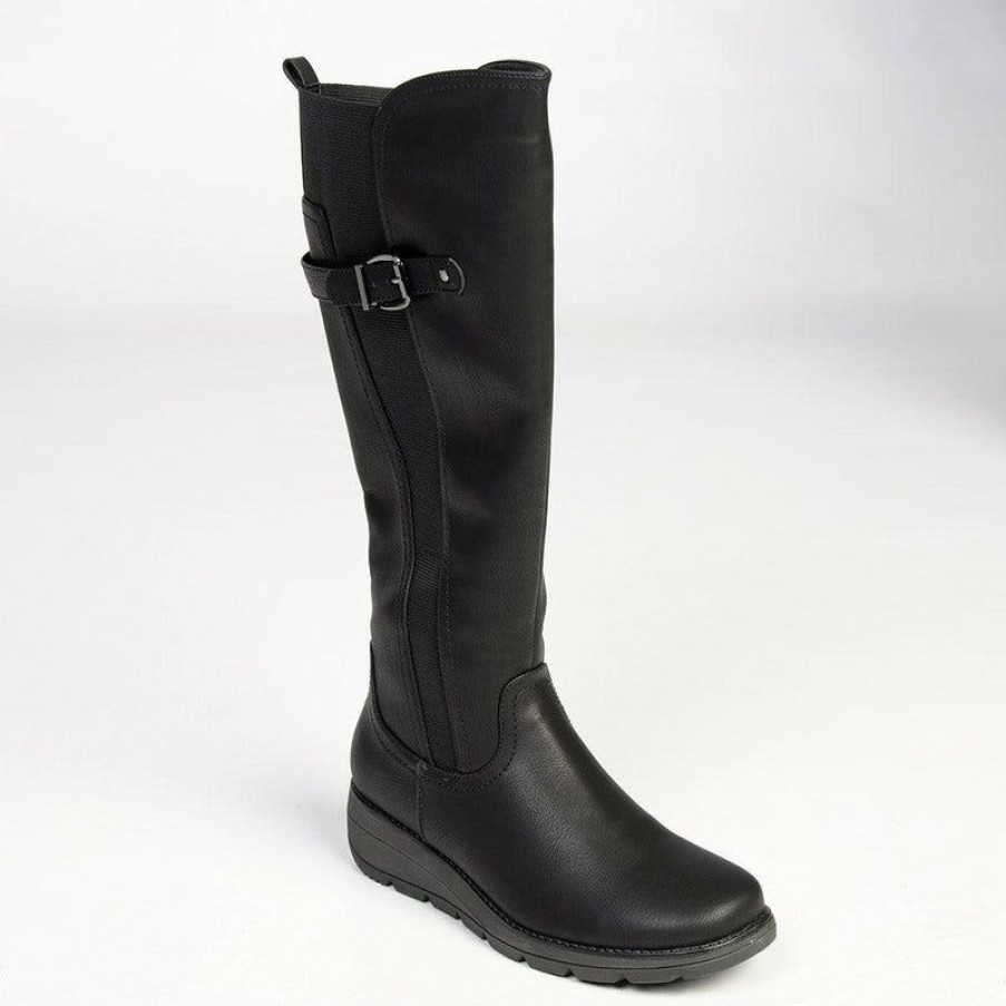 * Soft Style By Hush Puppy Osvalda Rider Boot Black Discount Store Boots