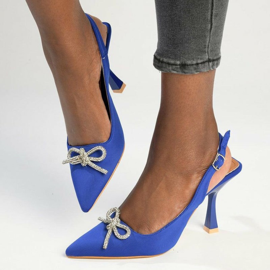 * Madison Kelli Slingback Heels Blue Best Price Madison Heart Of New York Heels