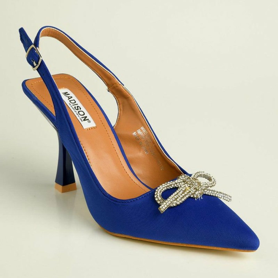 * Madison Kelli Slingback Heels Blue Best Price Madison Heart Of New York Heels