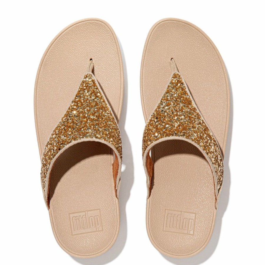 * Fit Flop Lulu Glitter Flip Flop Platino Excellent Slippers & Flats