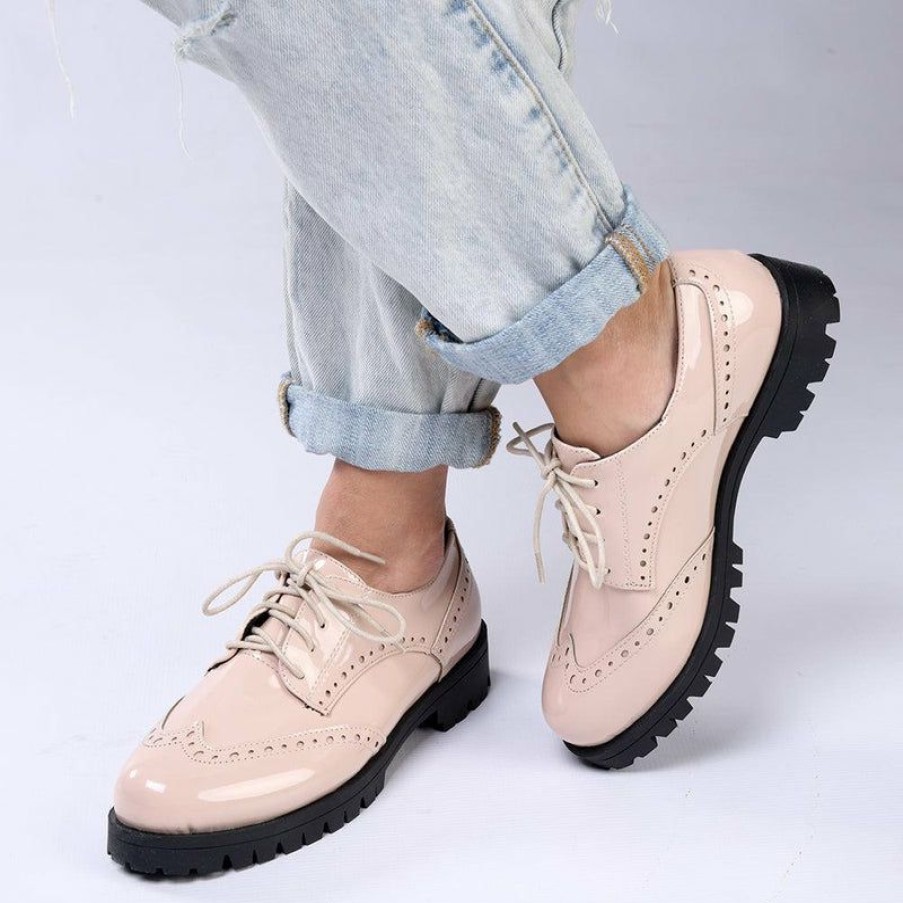 * Madison Darcy Lace Up Brogue Nude Lower Price Madison Heart Of New York Brogues