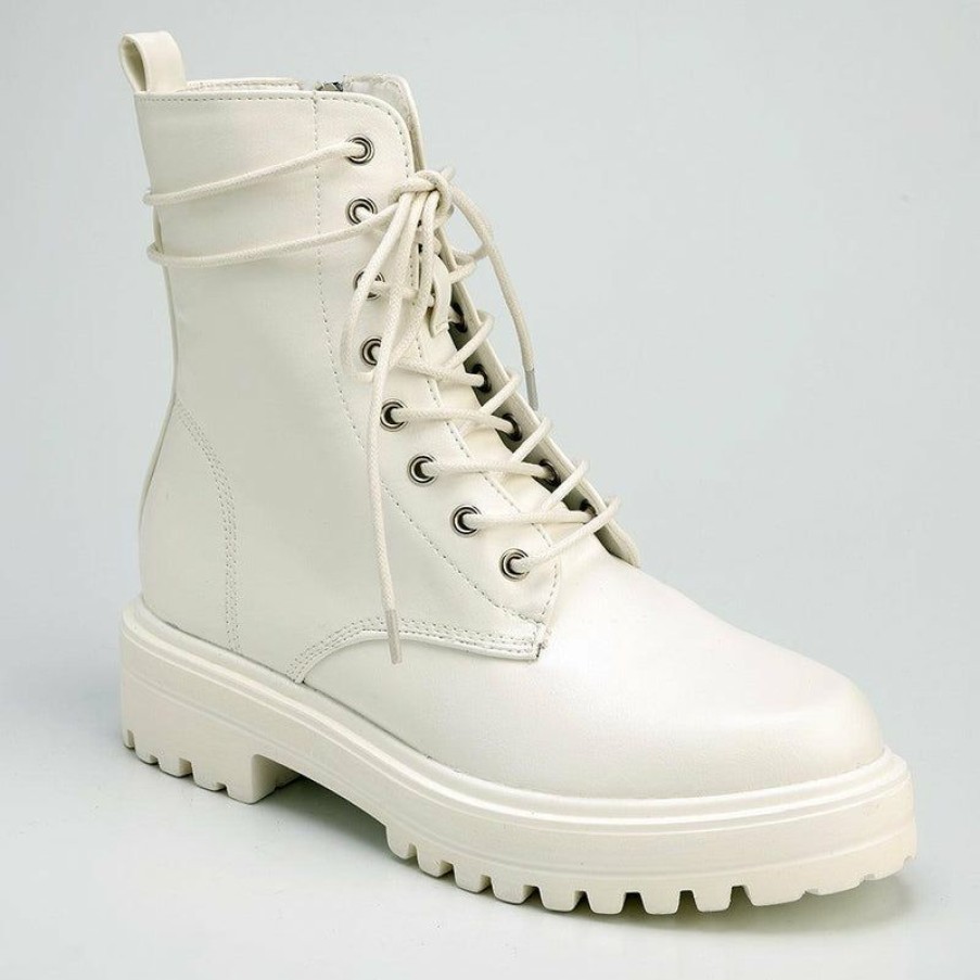 * Madison Sade Lace Up Ankle Boots White Hot Selling Madison Heart Of New York Boots