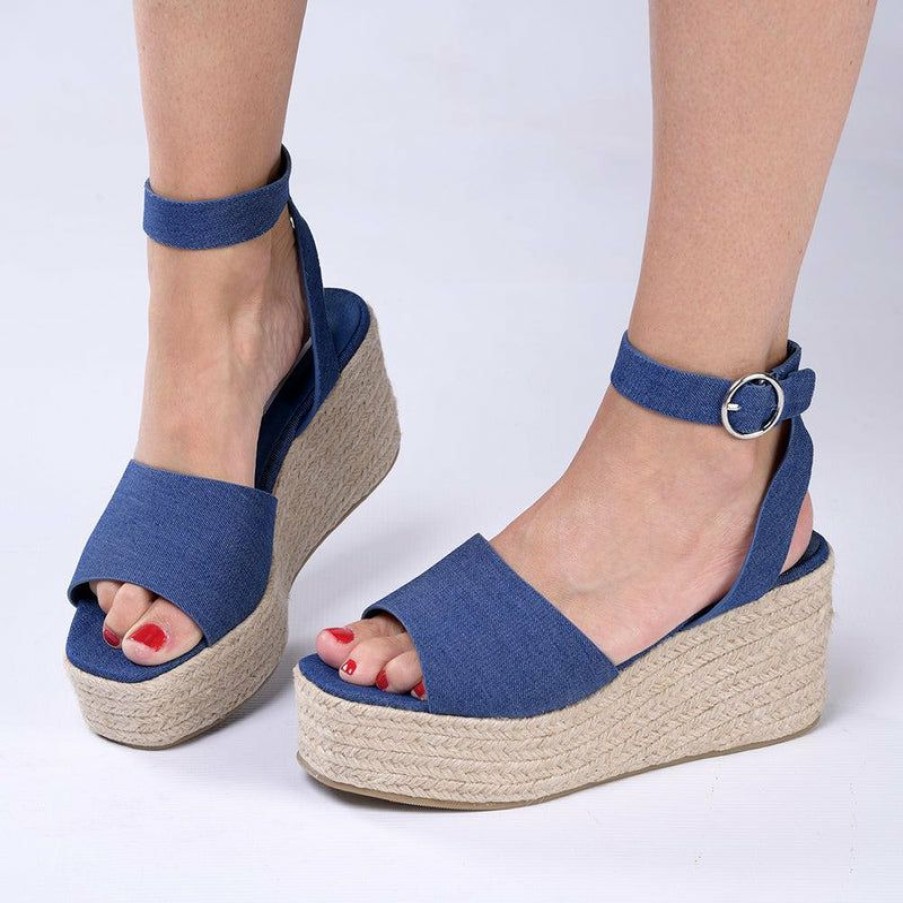 * Madison Cameron Espadrille Wedge Blue Best Sale Madison Heart Of New York Wedges