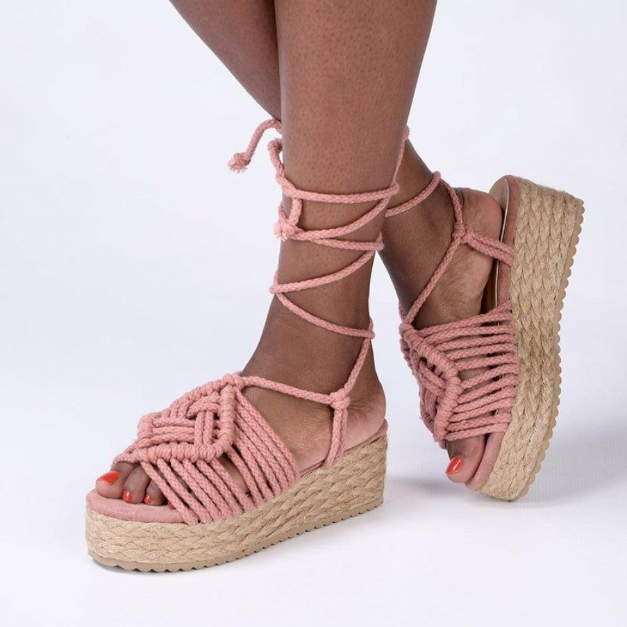 * Madison Cherish Rope Espadrilles Dark Blush Sale Madison Heart Of New York Wedges