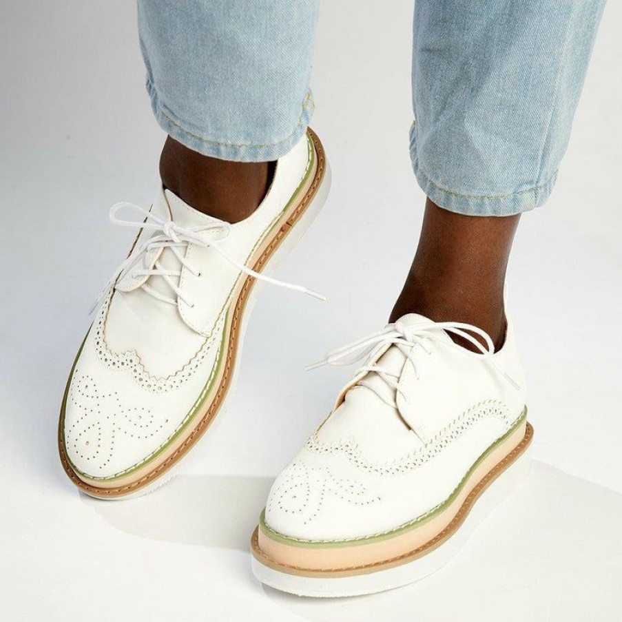 * Madison Mata Lace Up Brogues White Best Sale Madison Heart Of New York Brogues