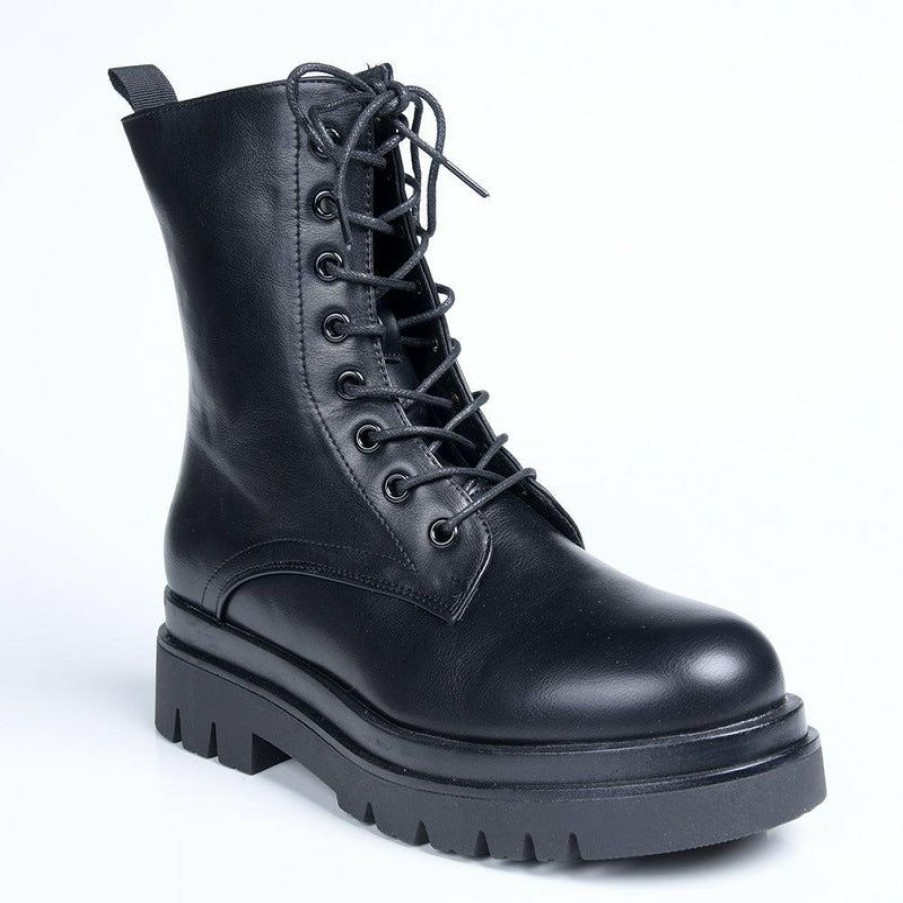 * Madison Kiki Chunky Military Boot Black Top Selling Madison Heart Of New York Boots