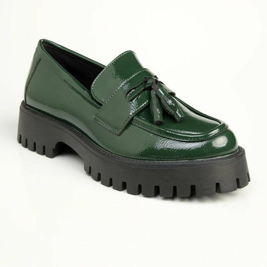 * Madison Bella Tassle Slip On Loafer Dark Green Reasonable Price Madison Heart Of New York Brogues