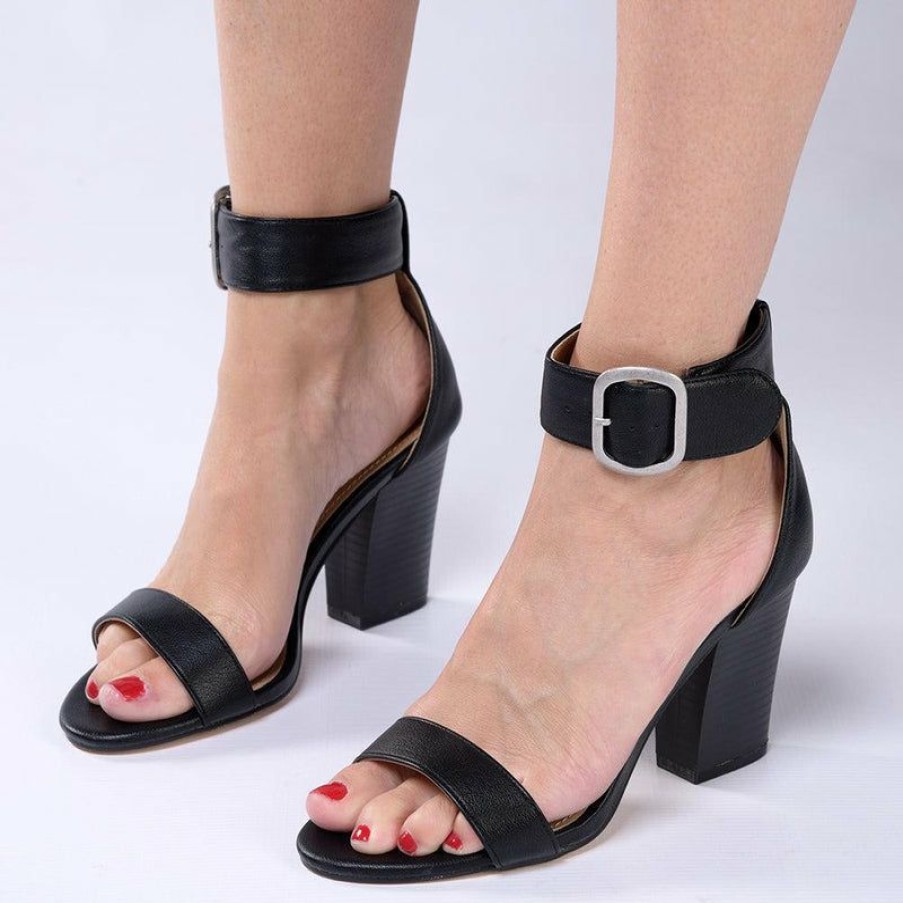 * Madison Allan Ankle Strap Sandal Black Limit Offer Madison Heart Of New York Heels