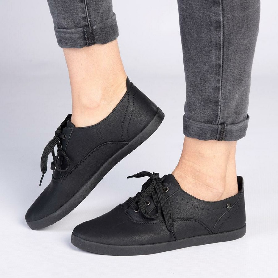 * Pierre Cardin Ladies Low Lace Up Sneaker- Black Mono Hot Selling Sneakers