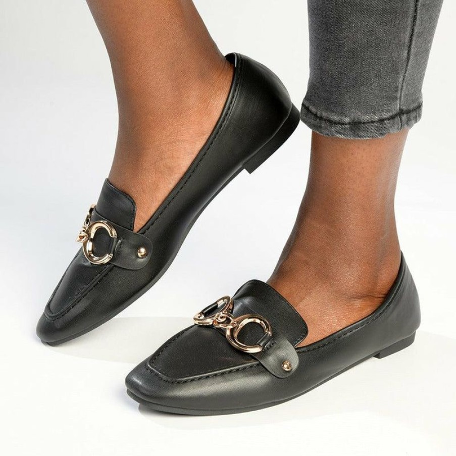 * Madison Kerri Metal Trim Loafer Black New In Madison Heart Of New York Brogues