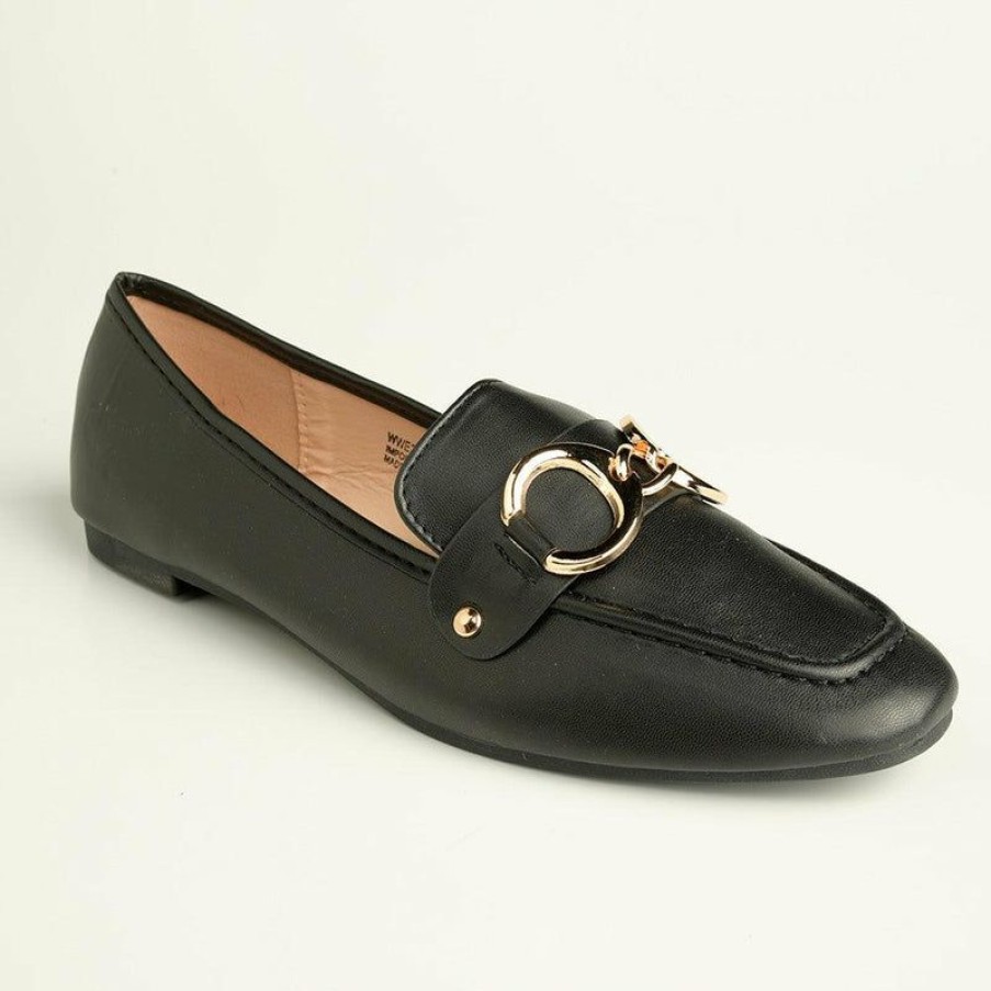 * Madison Kerri Metal Trim Loafer Black New In Madison Heart Of New York Brogues