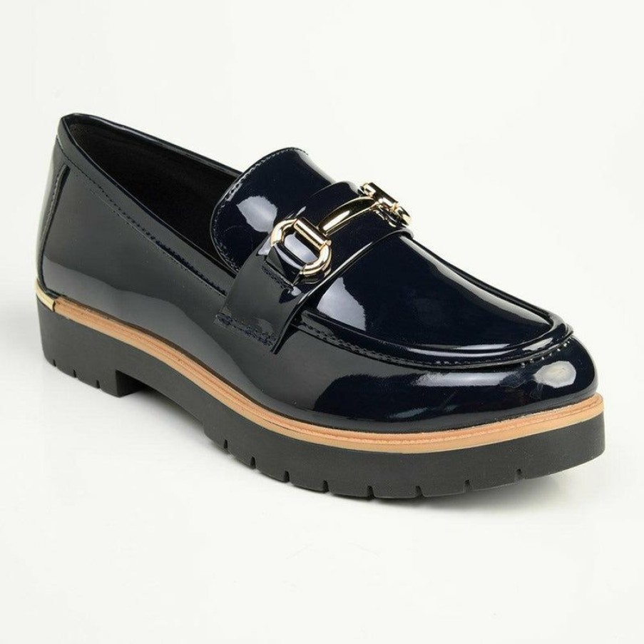 * Madison Benji Loafer With Chain Detail Navy Reasonable Price Madison Heart Of New York Brogues