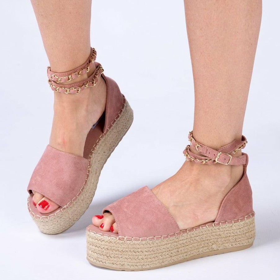 * Madison Clarke Open Toe Espadrille Platforms Blush Sale Madison Heart Of New York Wedges