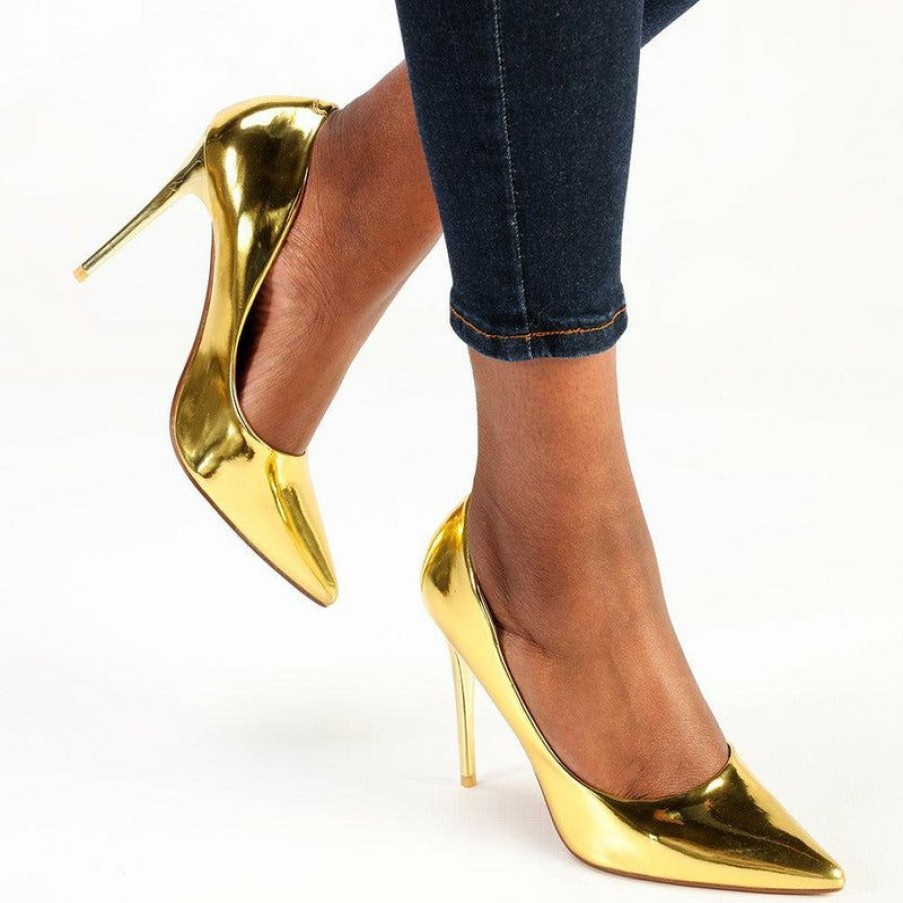 * Madison Bexley Metallic Court Gold Discount Store Madison Heart Of New York Heels