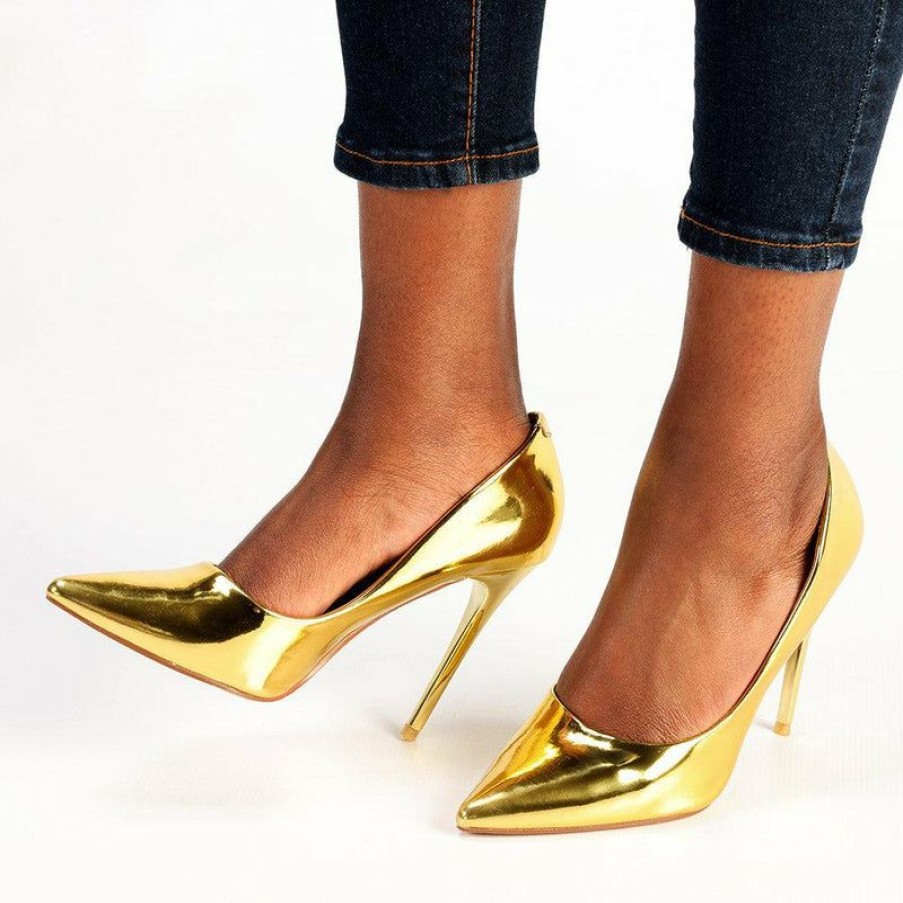 * Madison Bexley Metallic Court Gold Discount Store Madison Heart Of New York Heels