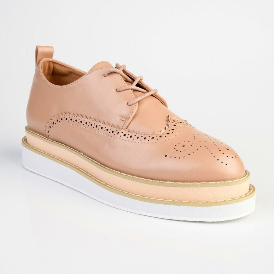 * Madison Maya 2 Lace Up Brogues Nude Good Quality Madison Heart Of New York Brogues