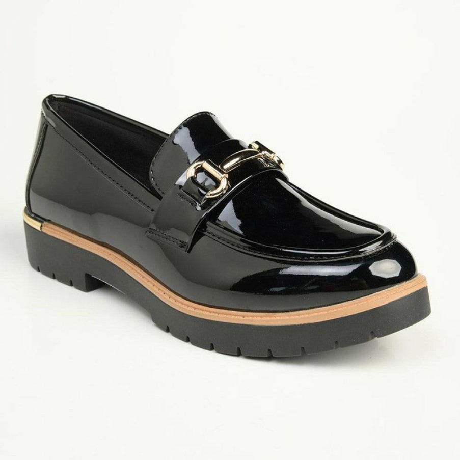 * Madison Benji Loafer With Chain Detail Black Good Quality Madison Heart Of New York Brogues