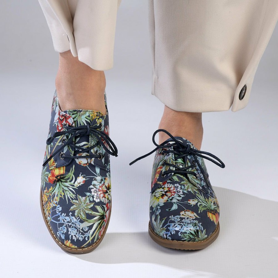 * Soft Style By Hush Puppy Tyler Floral Navy Best Price Brogues