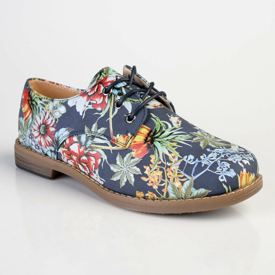 * Soft Style By Hush Puppy Tyler Floral Navy Best Price Brogues