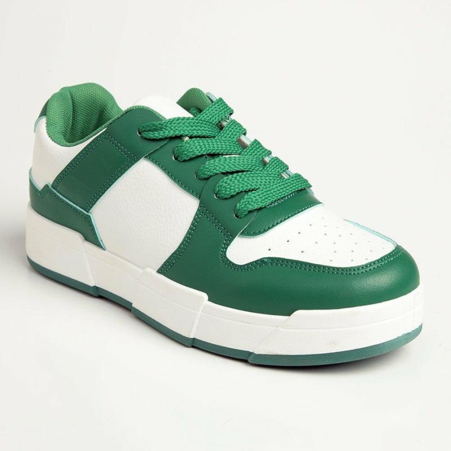 * Madison Tess 2 Tone Sneaker White/Green Best Price Madison Heart Of New York Sneakers