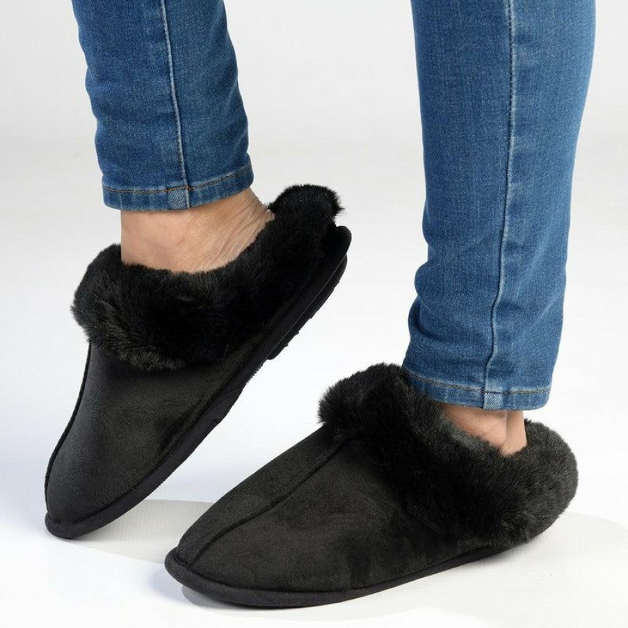 * Hush Puppies Virginia Open Back Slippers Black Reasonable Price Hush Puppy Slippers & Flats